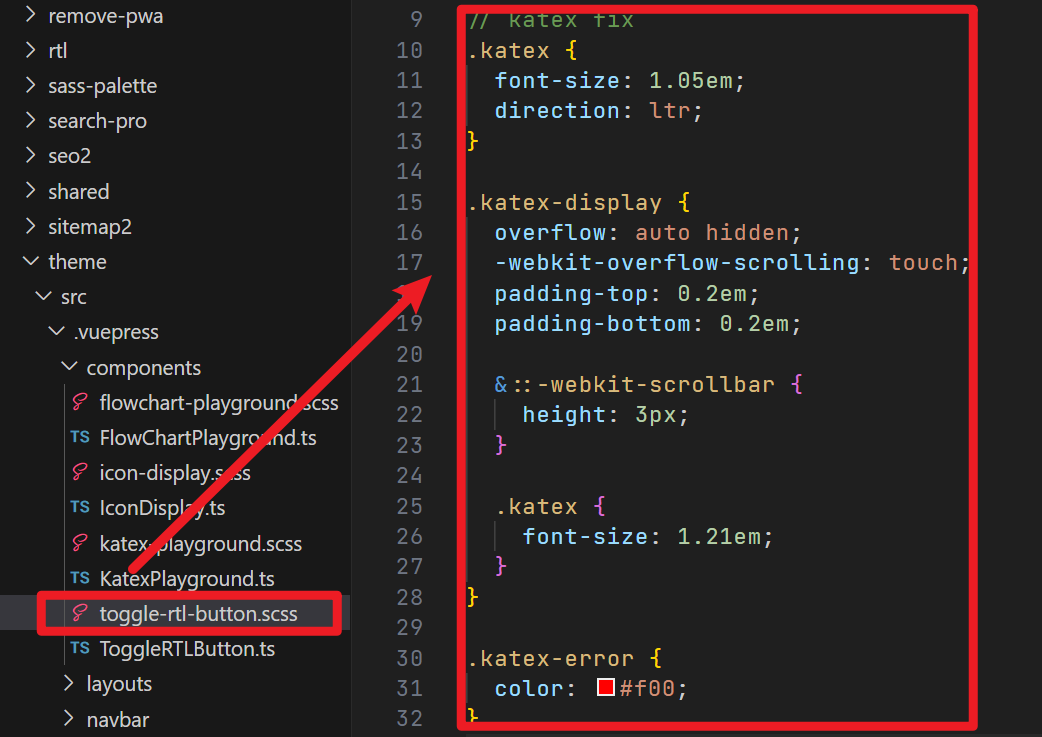 KaTeX tweak fix styles in theme KaTeX tweak fix styles in theme